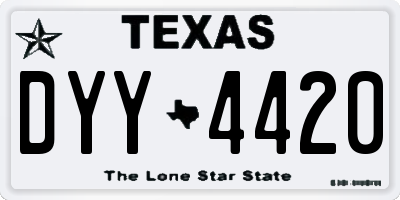 TX license plate DYY4420
