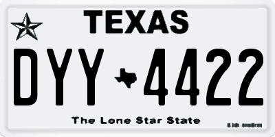 TX license plate DYY4422