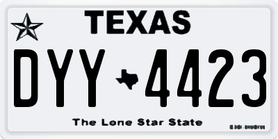 TX license plate DYY4423