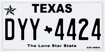 TX license plate DYY4424