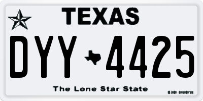 TX license plate DYY4425