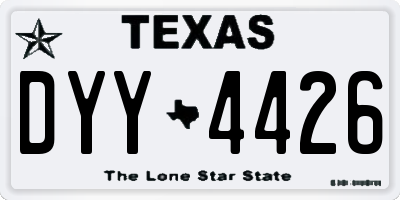 TX license plate DYY4426