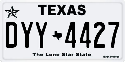 TX license plate DYY4427