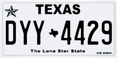 TX license plate DYY4429