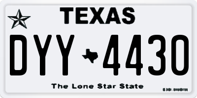 TX license plate DYY4430