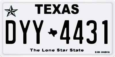 TX license plate DYY4431