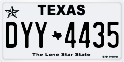 TX license plate DYY4435