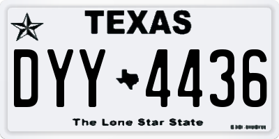TX license plate DYY4436