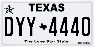 TX license plate DYY4440