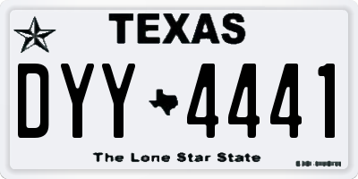 TX license plate DYY4441