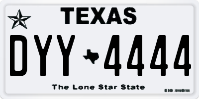 TX license plate DYY4444