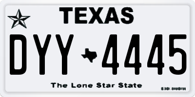 TX license plate DYY4445