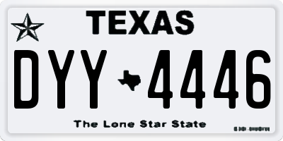 TX license plate DYY4446