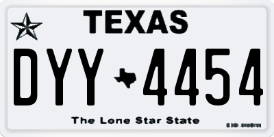 TX license plate DYY4454
