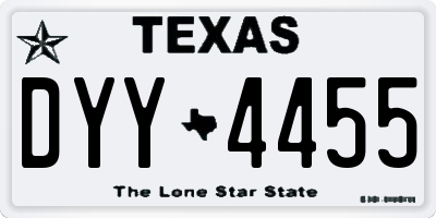 TX license plate DYY4455