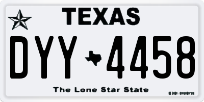 TX license plate DYY4458