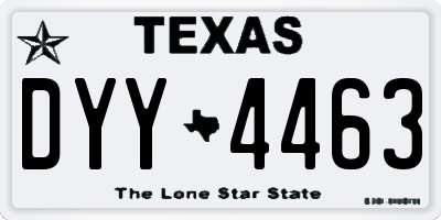 TX license plate DYY4463