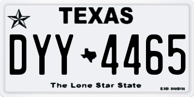 TX license plate DYY4465