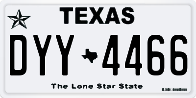 TX license plate DYY4466