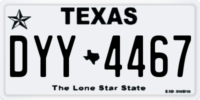 TX license plate DYY4467