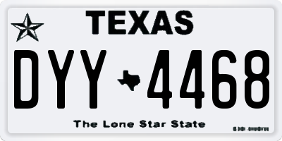 TX license plate DYY4468