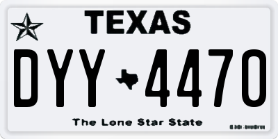 TX license plate DYY4470