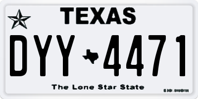 TX license plate DYY4471