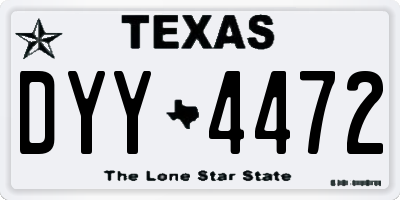 TX license plate DYY4472