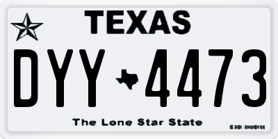 TX license plate DYY4473
