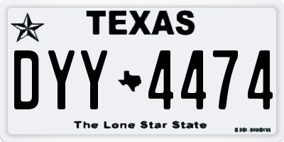 TX license plate DYY4474