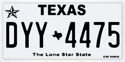 TX license plate DYY4475