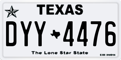 TX license plate DYY4476