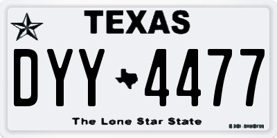 TX license plate DYY4477