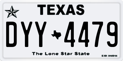 TX license plate DYY4479