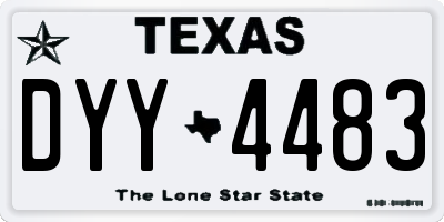 TX license plate DYY4483