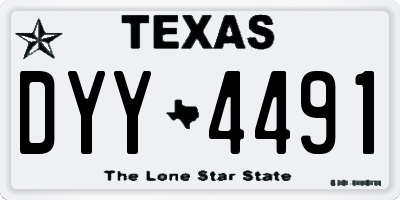 TX license plate DYY4491