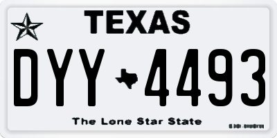 TX license plate DYY4493