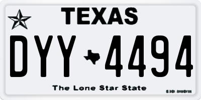 TX license plate DYY4494