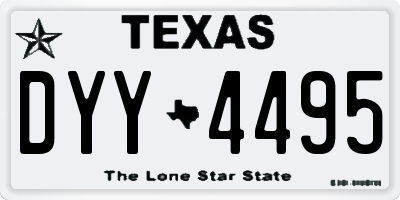 TX license plate DYY4495