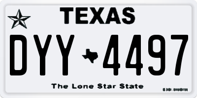 TX license plate DYY4497