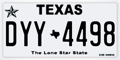 TX license plate DYY4498