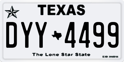 TX license plate DYY4499
