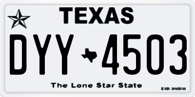TX license plate DYY4503