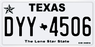TX license plate DYY4506