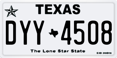 TX license plate DYY4508