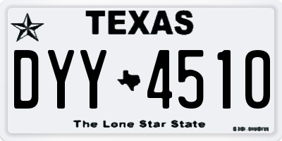TX license plate DYY4510