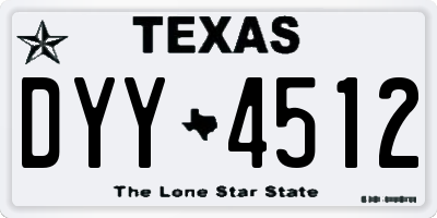 TX license plate DYY4512