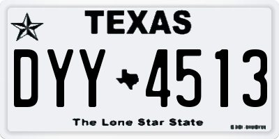 TX license plate DYY4513