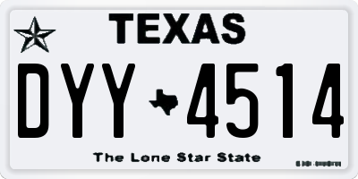TX license plate DYY4514