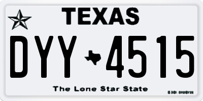 TX license plate DYY4515